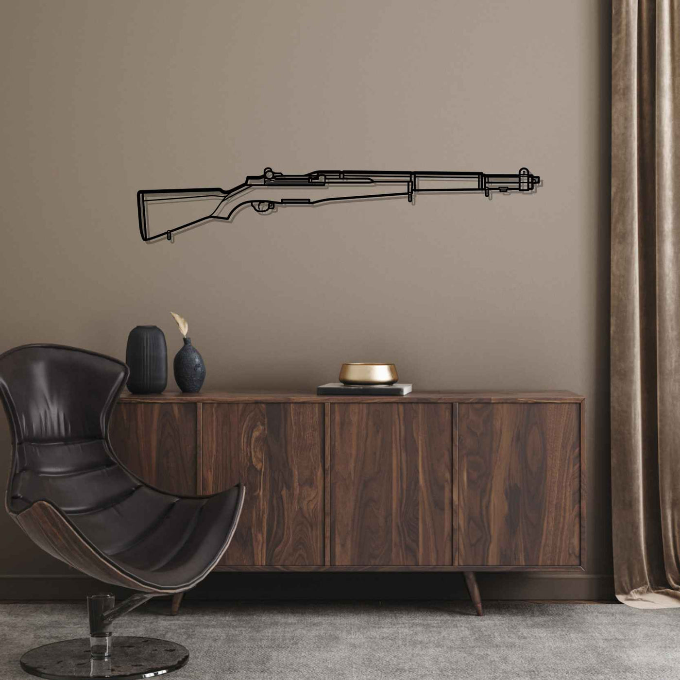 M1 Garand 1940 Silhouette Metal Wall Art