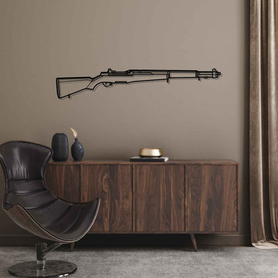 M1 Garand 1940 Silhouette Metal Wall Art