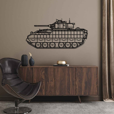 M3A3 Bradley Silhouette Metal Wall Art