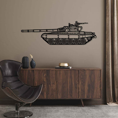 T-72 M1 Silhouette Metal Wall Art