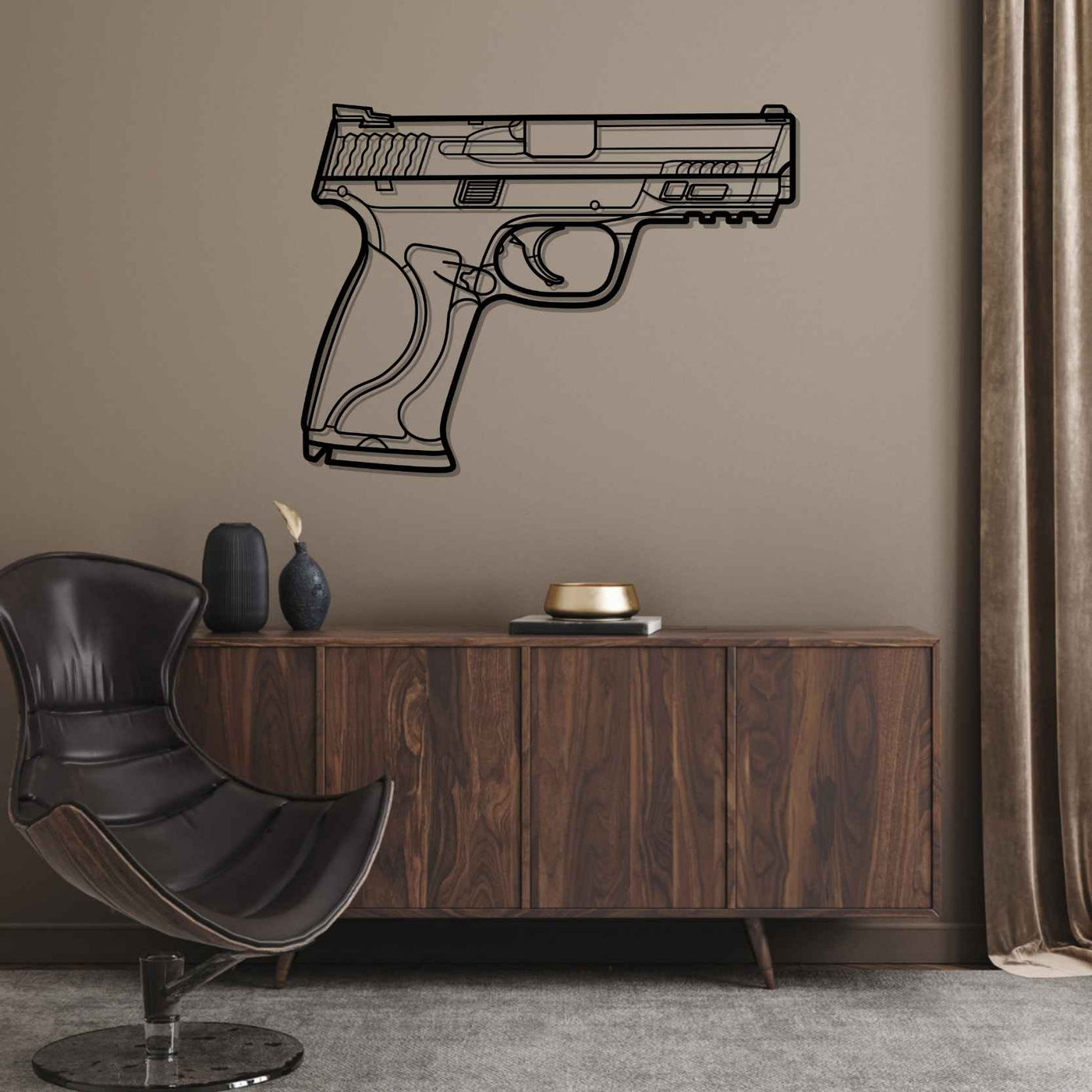 MP 9 Front Silhouette Metal Wall Art