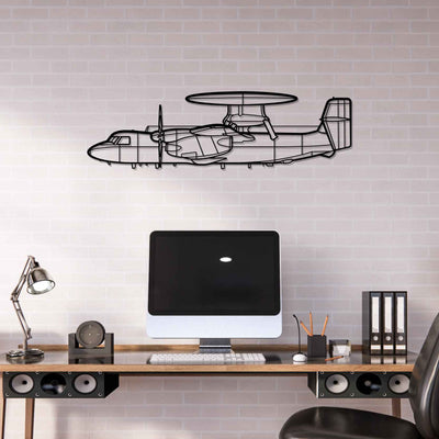 E-2D Hawkeye Silhouette Metal Wall Art