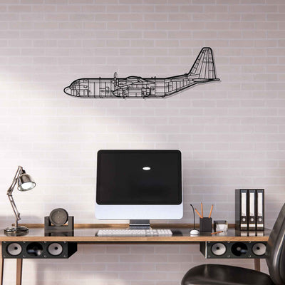 C-130 Hercules Silhouette Metal Wall Art