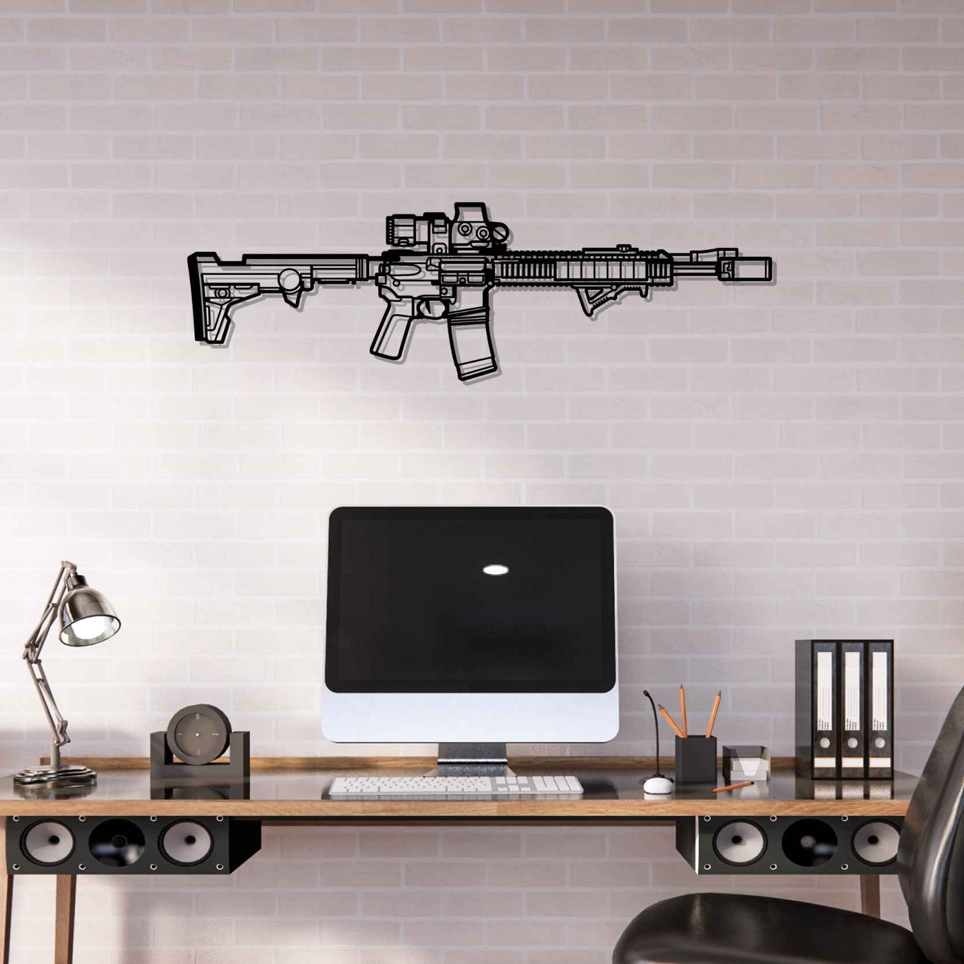 AR-15 5.56 Silhouette Metal Wall Art