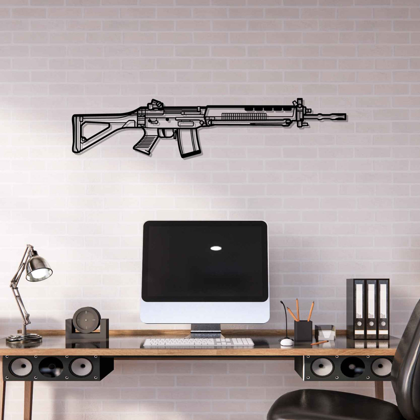 SG 550 Silhouette Metal Wall Art