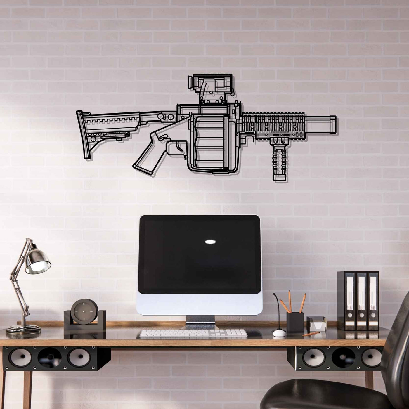 MGL M32A1 Silhouette Metal Wall Art