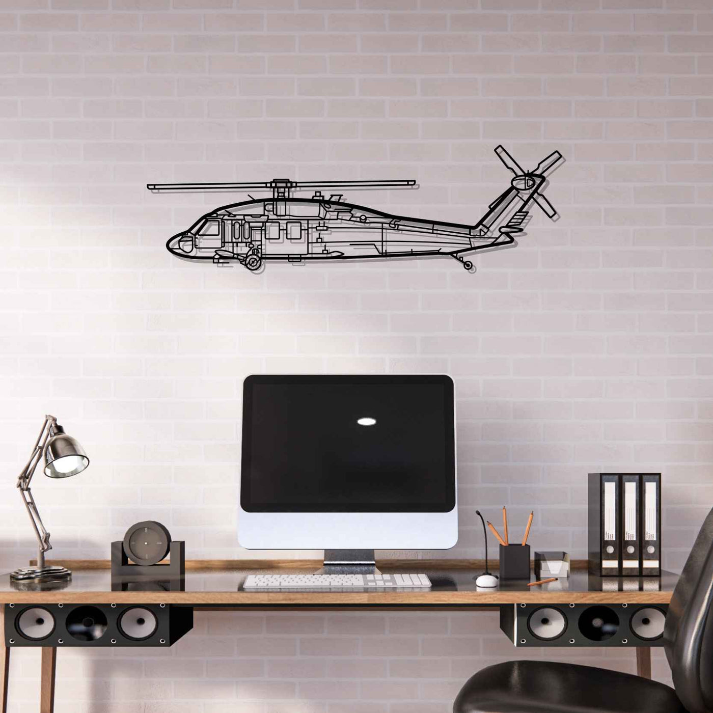 UH-60 BlackHawk Silhouette Metal Wall Art