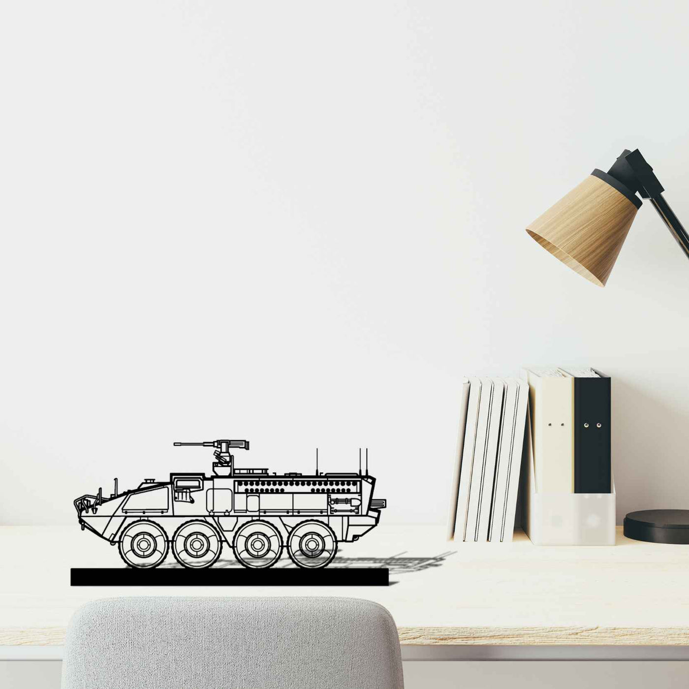 M1126 Stryker Silhouette Metal Art Stand