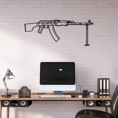 RPK-74 Silhouette Metal Wall Art