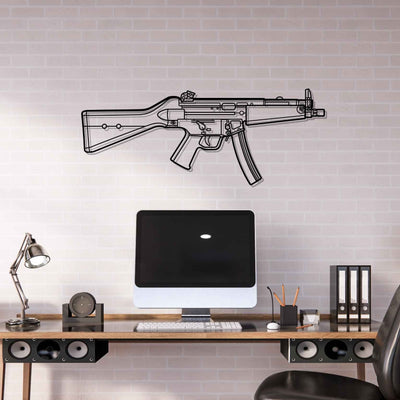 MP5A5 Silhouette Metal Wall Art