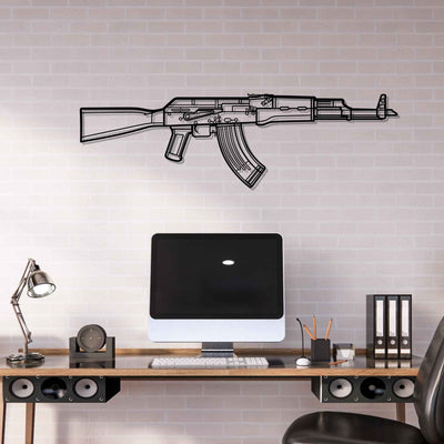 AK-47 Silhouette Metal Wall Art