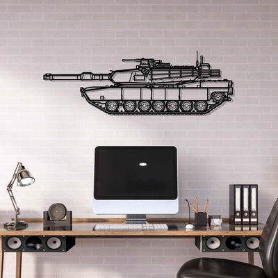 M1A2 SEPv3 Abrams Silhouette Metal Wall Art