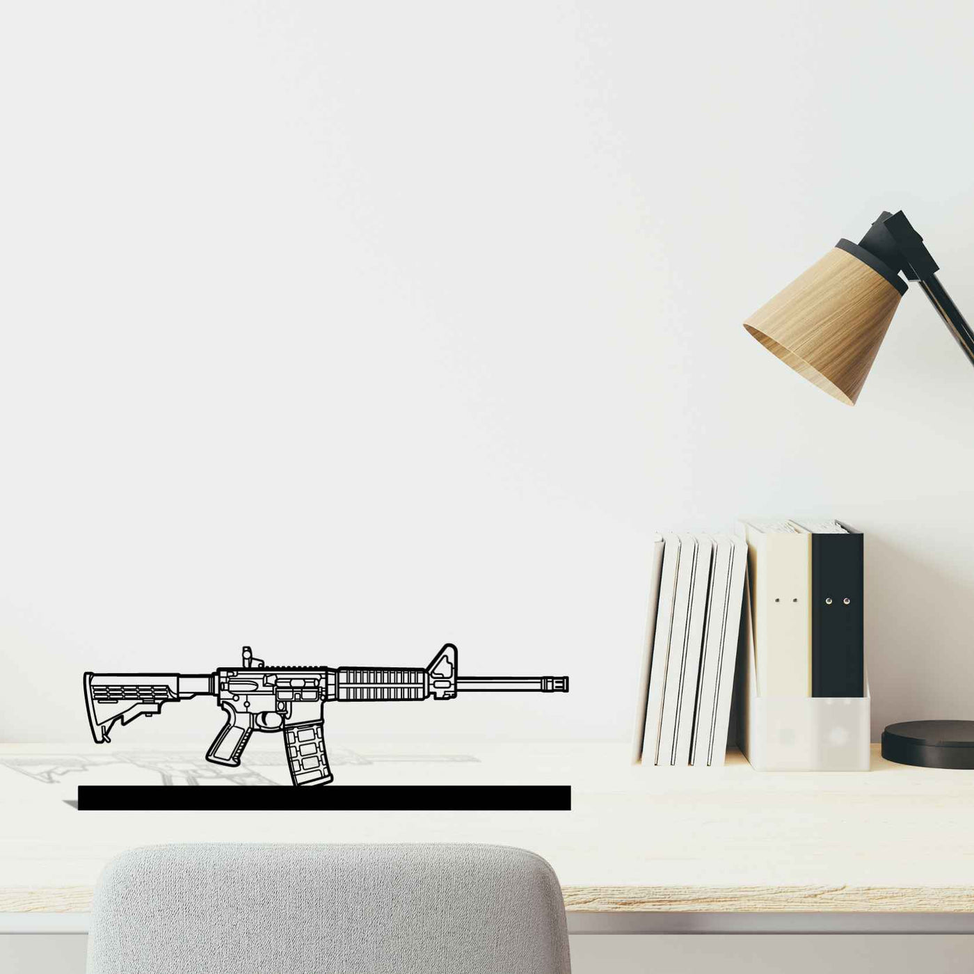 AR-556 Silhouette Metal Art Stand