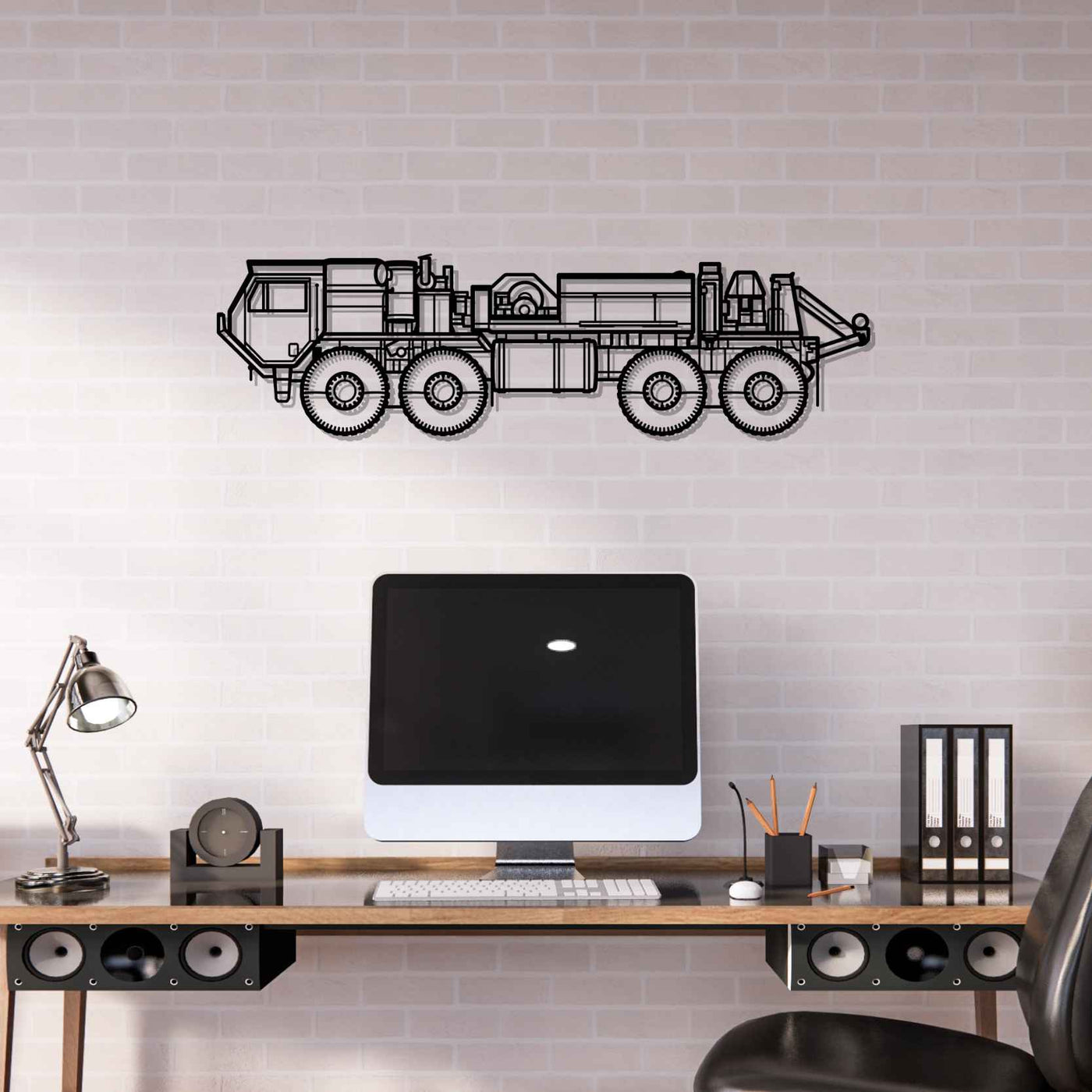 M984A1 HEMTT Silhouette Metal Wall Art