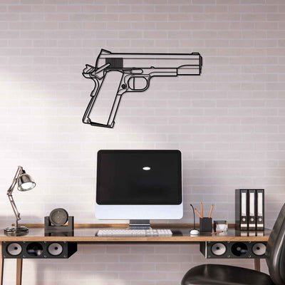 1911 2008 Front Silhouette Metal Wall Art