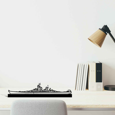 USS Missouri (BB-63) Silhouette Metal Art Stand