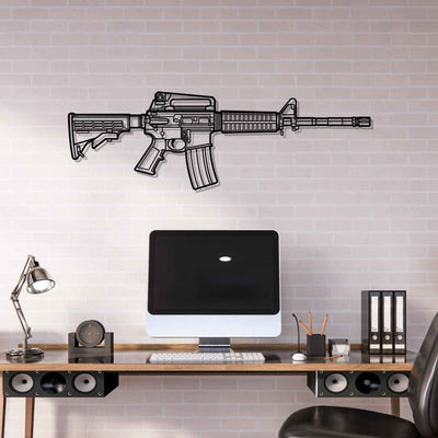 M4A1 Silhouette Metal Wall Art