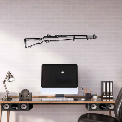 M1 Garand 1940 Silhouette Metal Wall Art