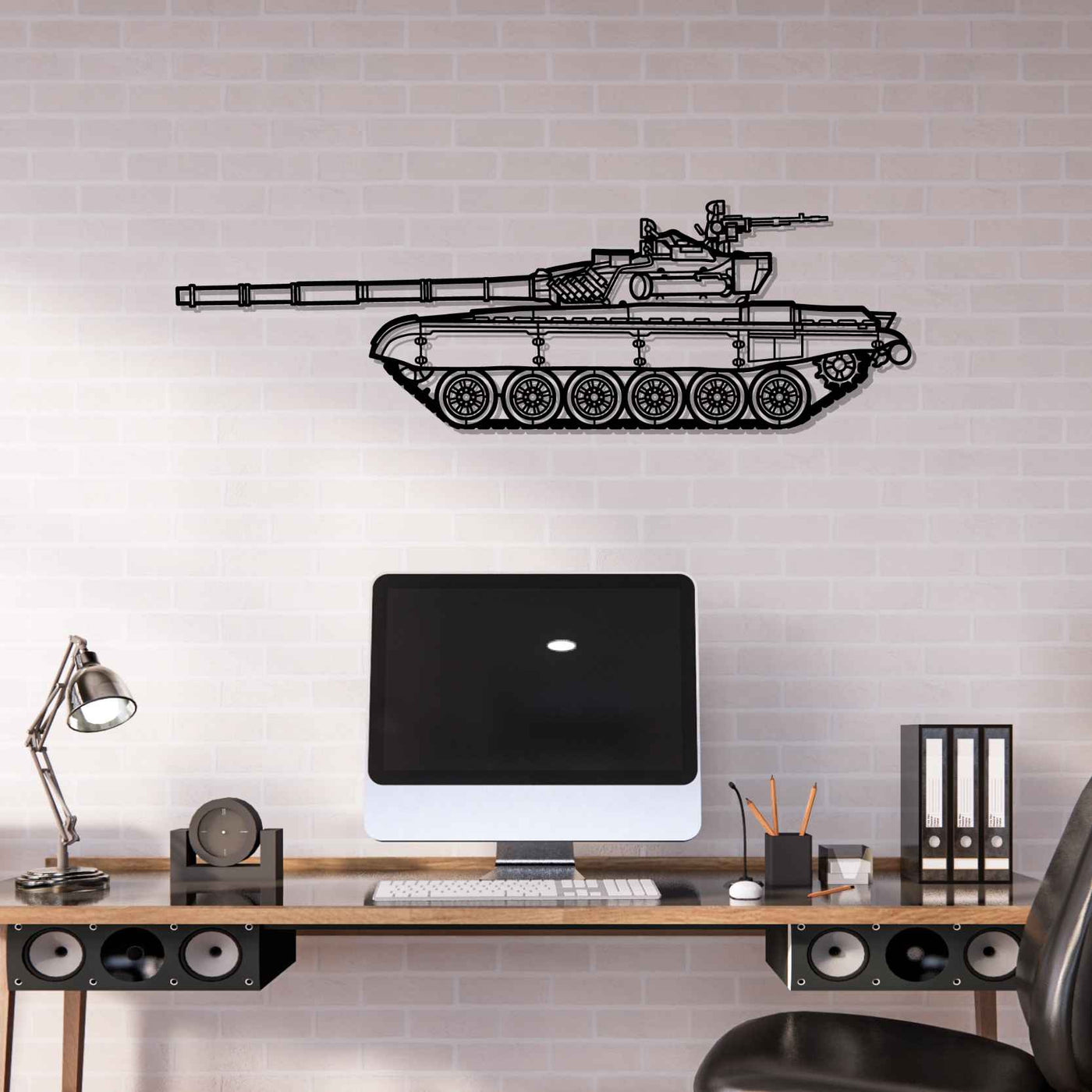 T-72 M1 Silhouette Metal Wall Art