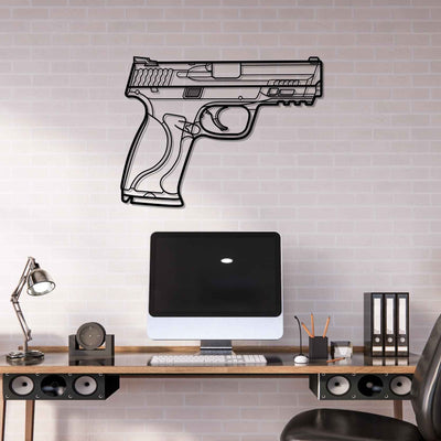 MP 9 Front Silhouette Metal Wall Art