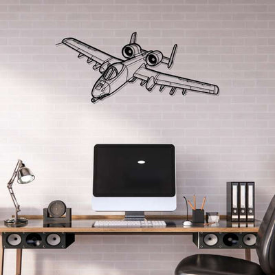 A-10 Thunderbolt II Angle Silhouette Metal Wall Art