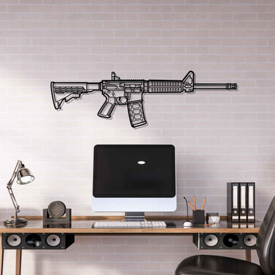 AR-556 Silhouette Metal Wall Art