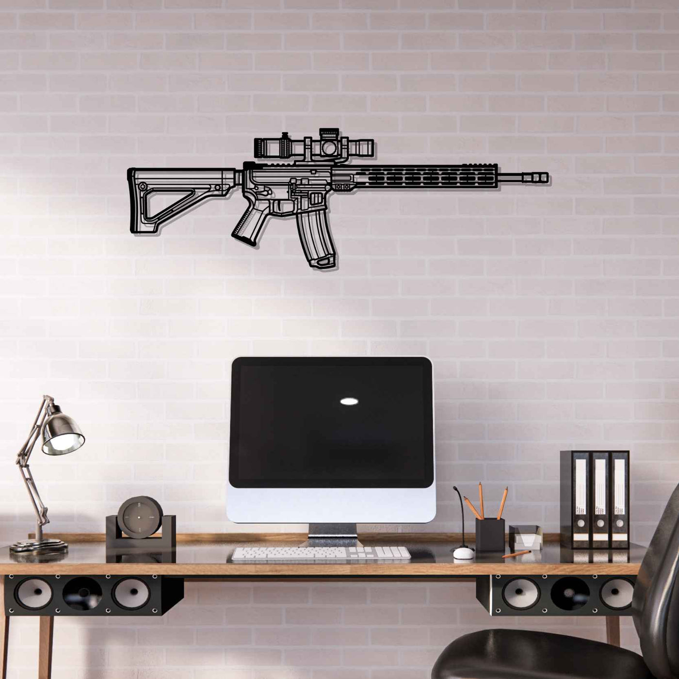 AR15 Silhouette Metal Wall Art