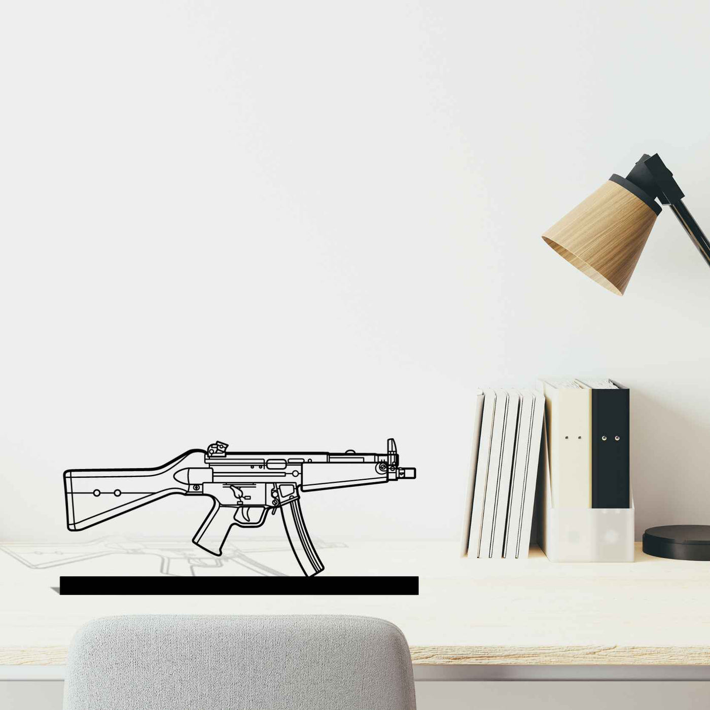 MP5A5 Silhouette Metal Art Stand