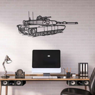 M1A1 Abrams Angle Silhouette Metal Wall Art