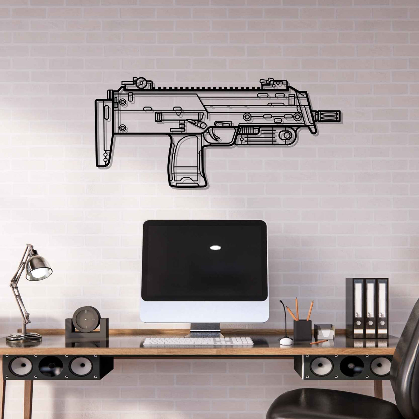 MP7A1 Silhouette Metal Wall Art