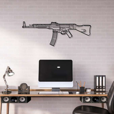 StG 44 Silhouette Metal Wall Art