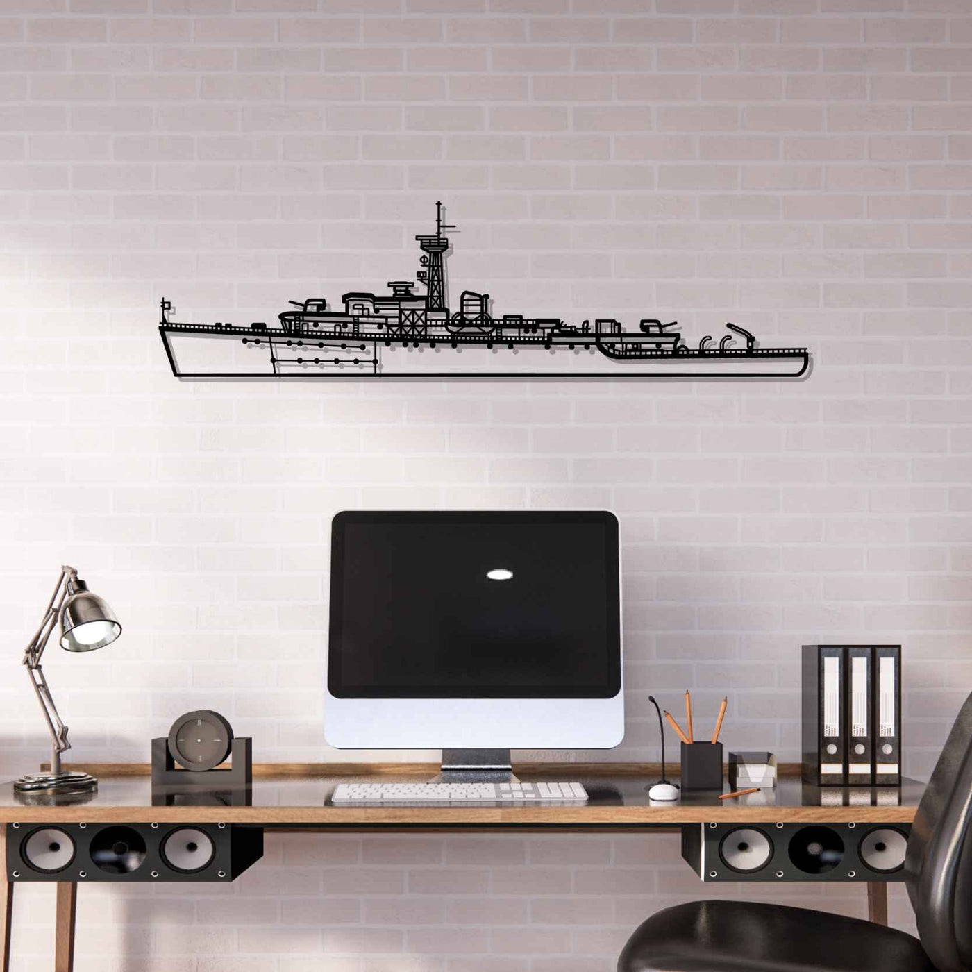 Matti Kurki frigate 1962 Silhouette Metal Wall Art