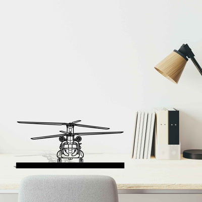 CH47D-F Chinook Silhouette Metal Art Stand