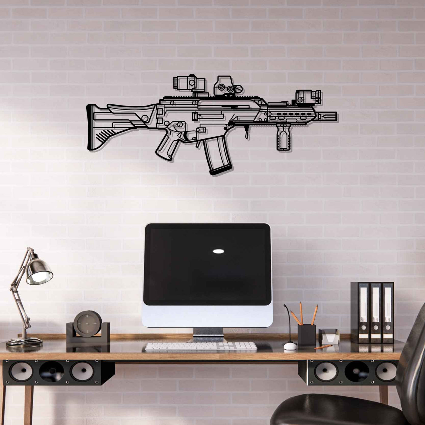 G36KA4 Silhouette Metal Wall Art