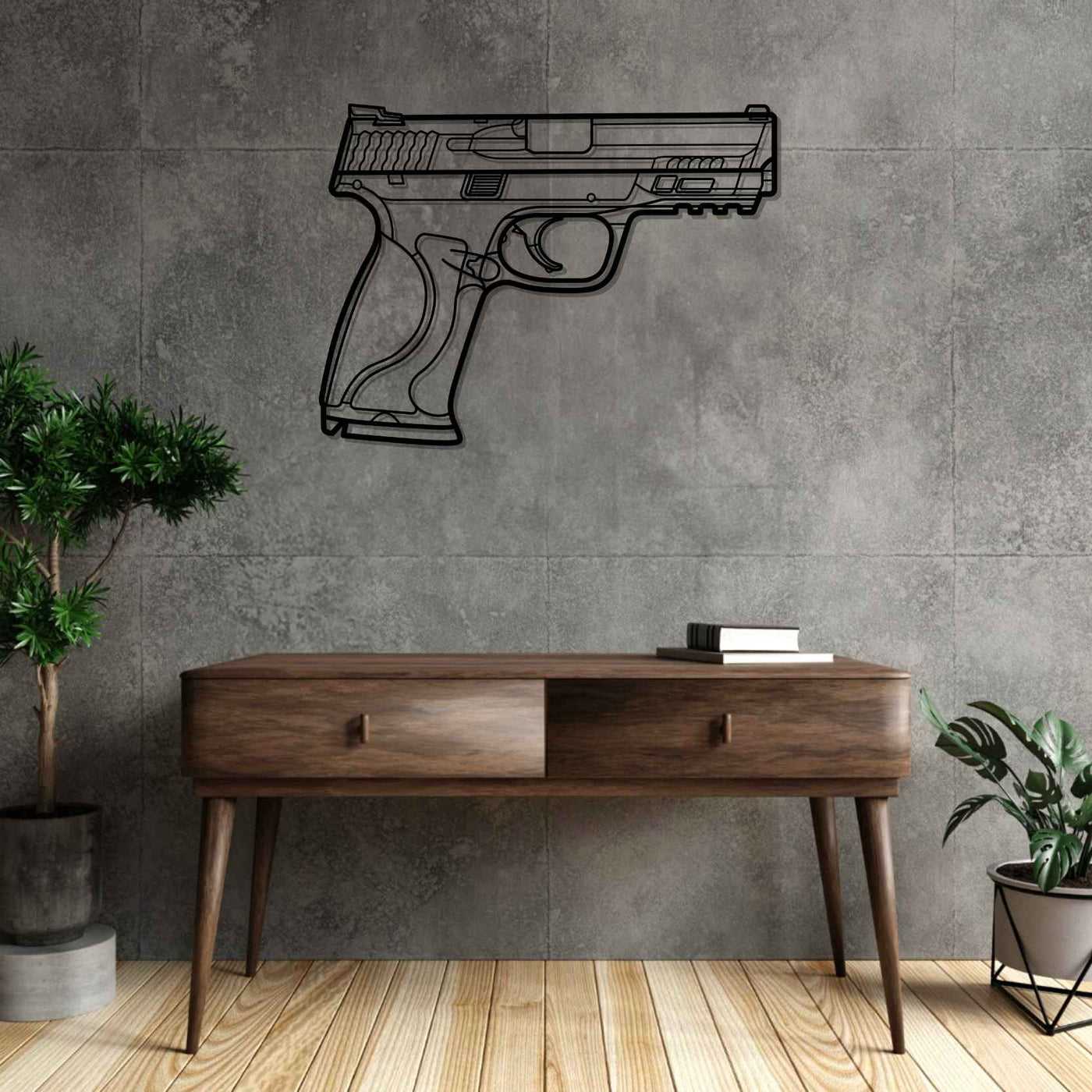 MP 9 Front Silhouette Metal Wall Art