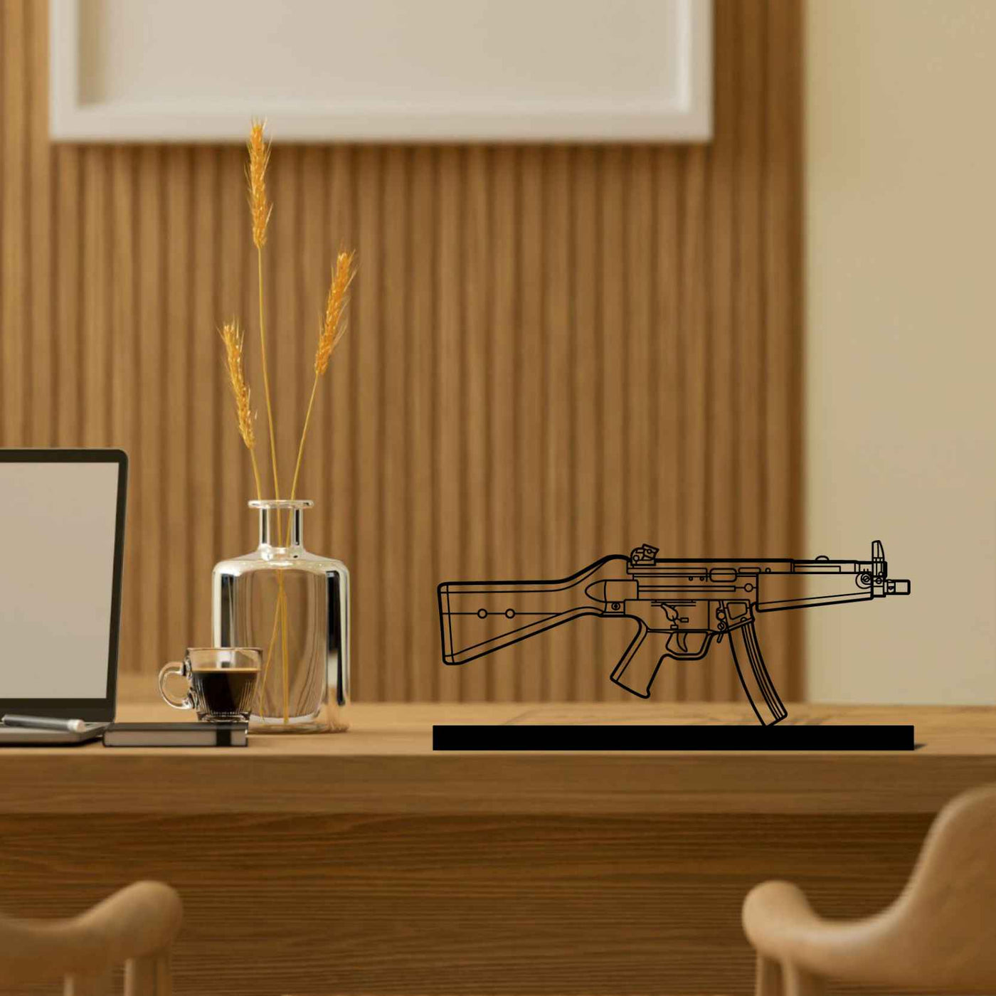 MP5A5 Silhouette Metal Art Stand