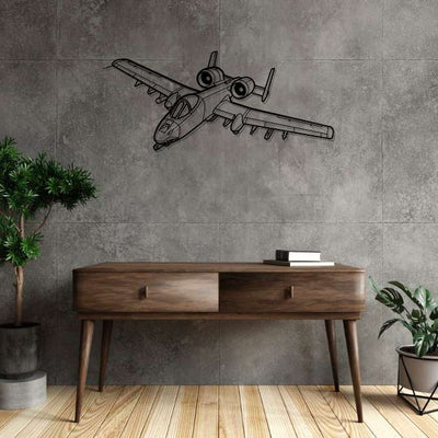 A-10 Thunderbolt II Angle Silhouette Metal Wall Art