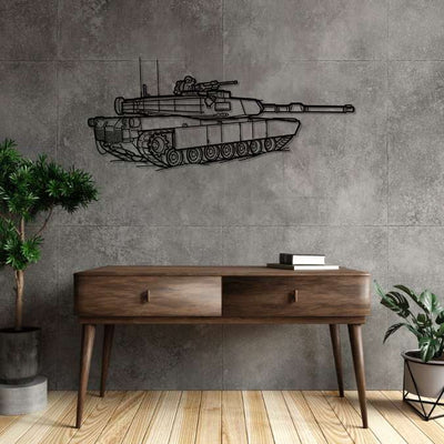 M1A1 Abrams Angle Silhouette Metal Wall Art