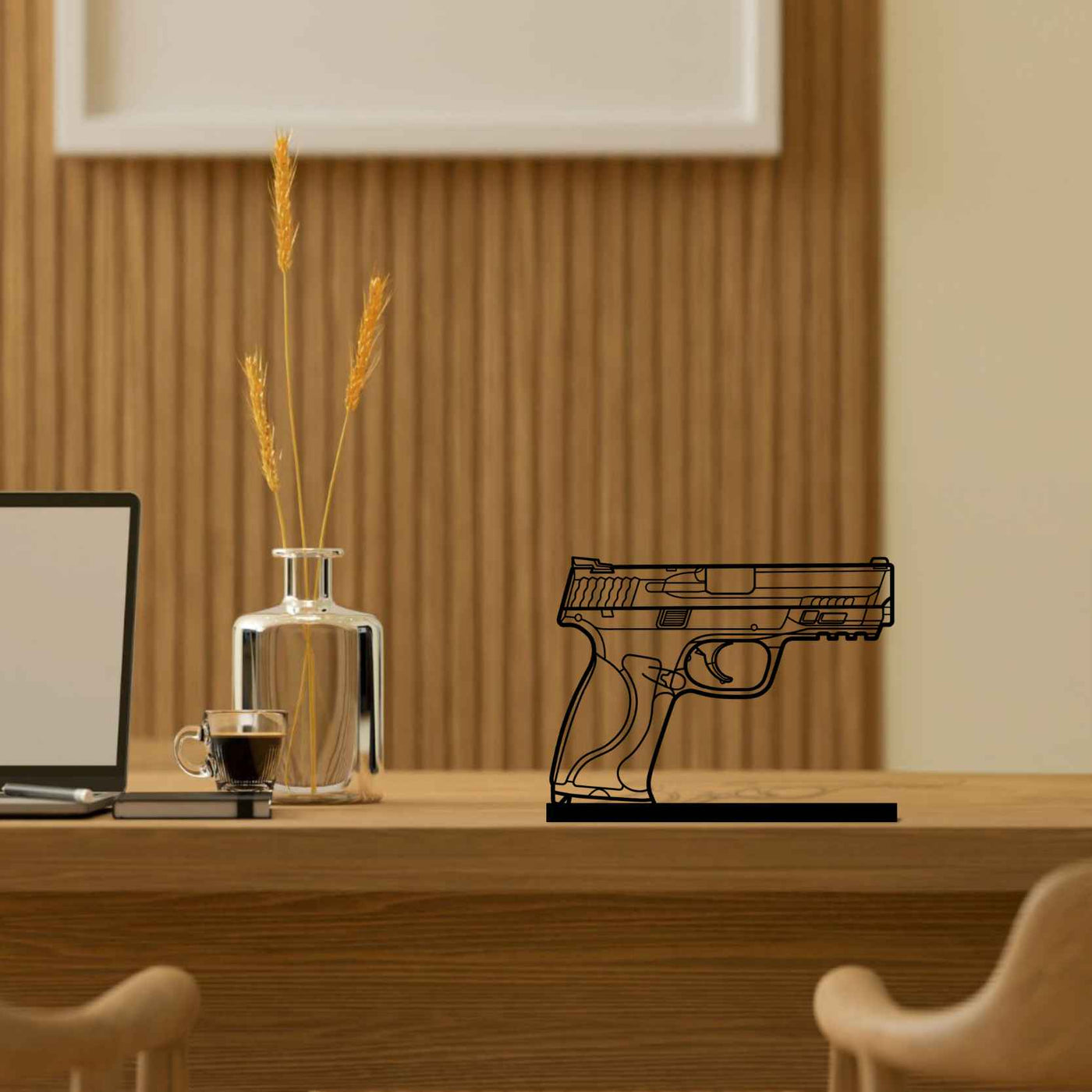 MP 9 Silhouette Metal Art Stand