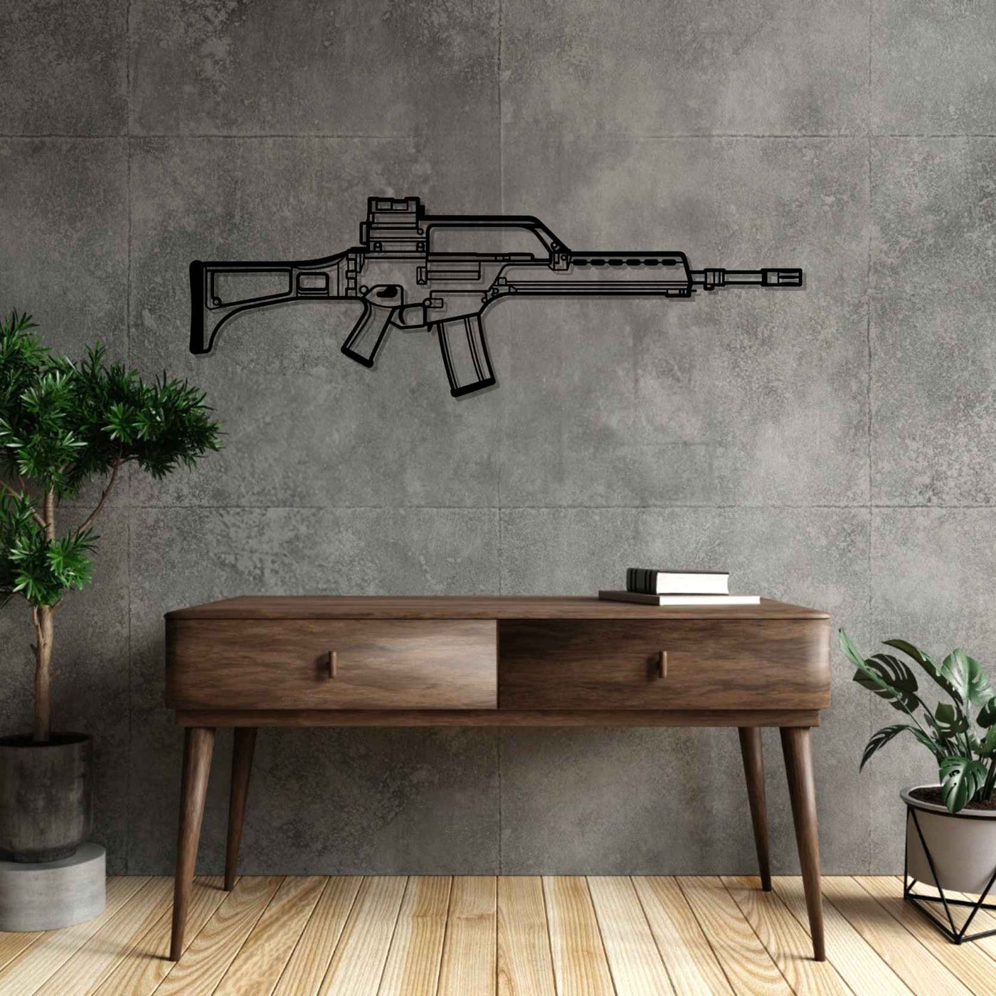 G36 Silhouette Metal Wall Art