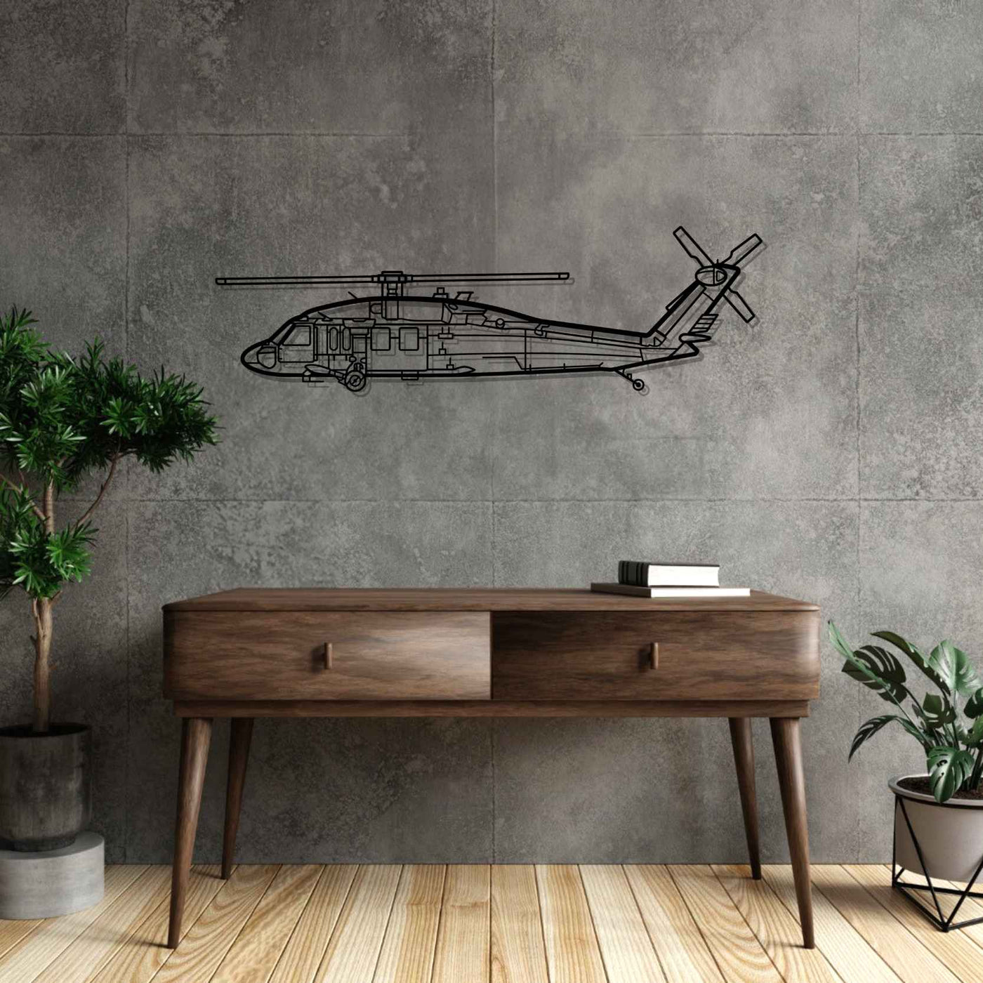 UH-60 BlackHawk Silhouette Metal Wall Art