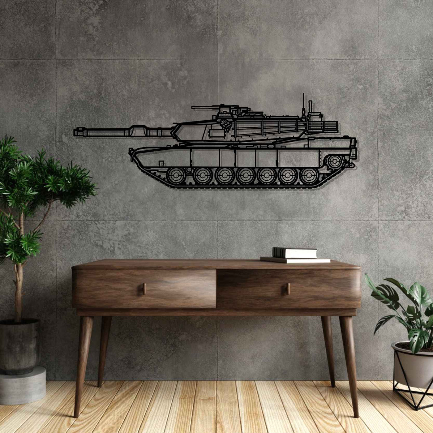 M1A2 SEPv3 Abrams Silhouette Metal Wall Art