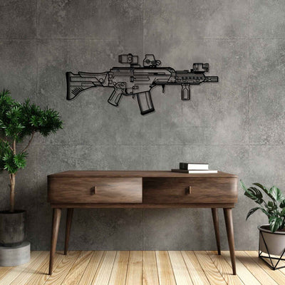 G36KA4 Silhouette Metal Wall Art