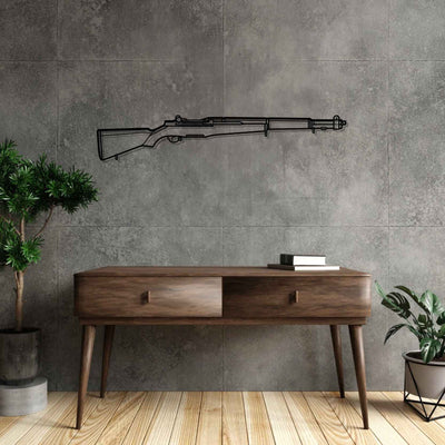 M1 Garand 1940 Silhouette Metal Wall Art