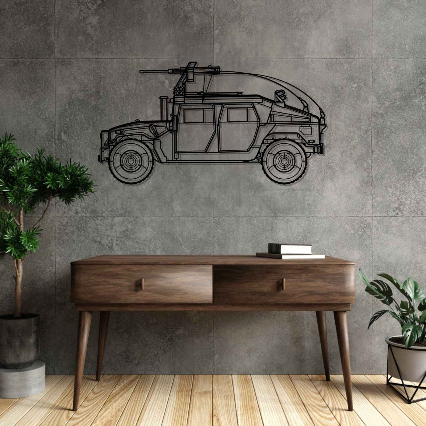 M1114 HMMWV Silhouette Metal Wall Art