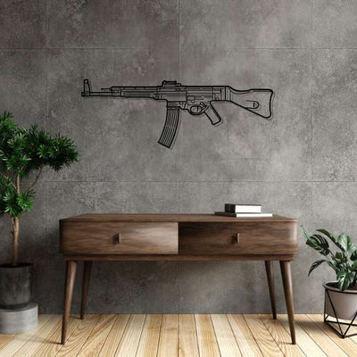 StG 44 Silhouette Metal Wall Art