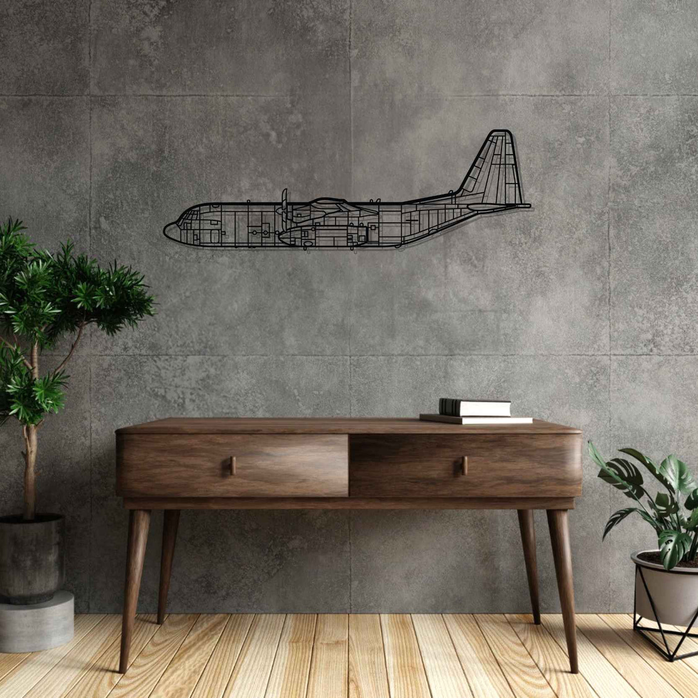 C-130 Hercules Silhouette Metal Wall Art