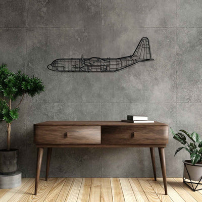 C-130 Hercules Silhouette Metal Wall Art