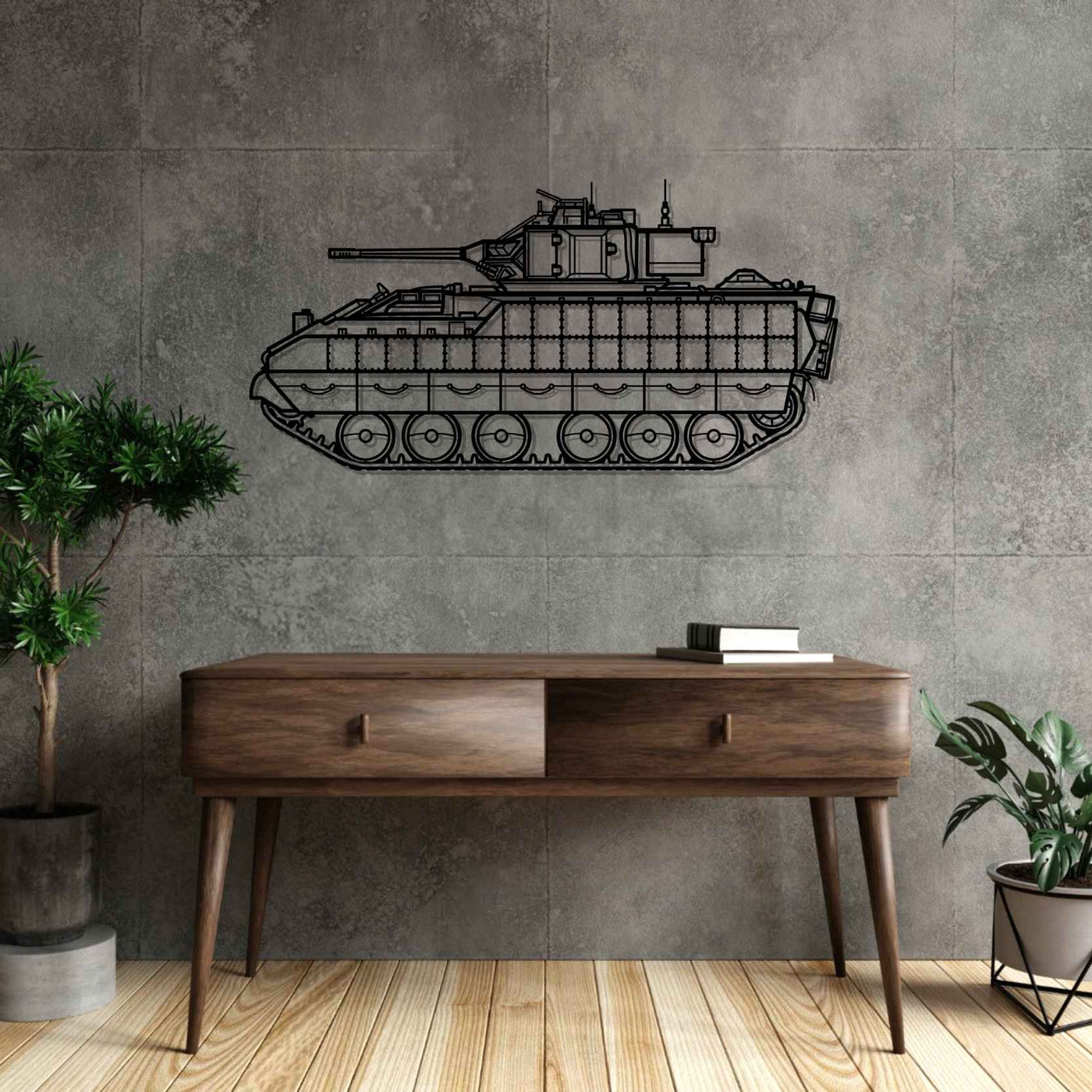 M3A3 Bradley Silhouette Metal Wall Art