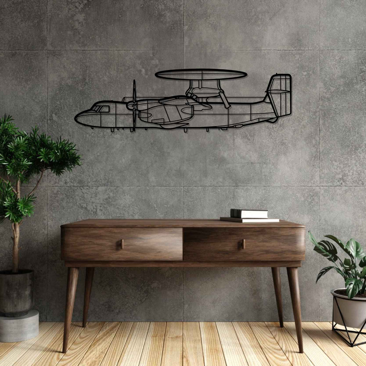 E-2D Hawkeye Silhouette Metal Wall Art